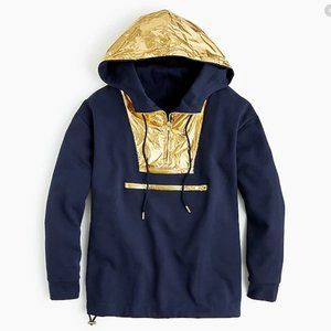 J. Crew Navy and Gold Hoodie